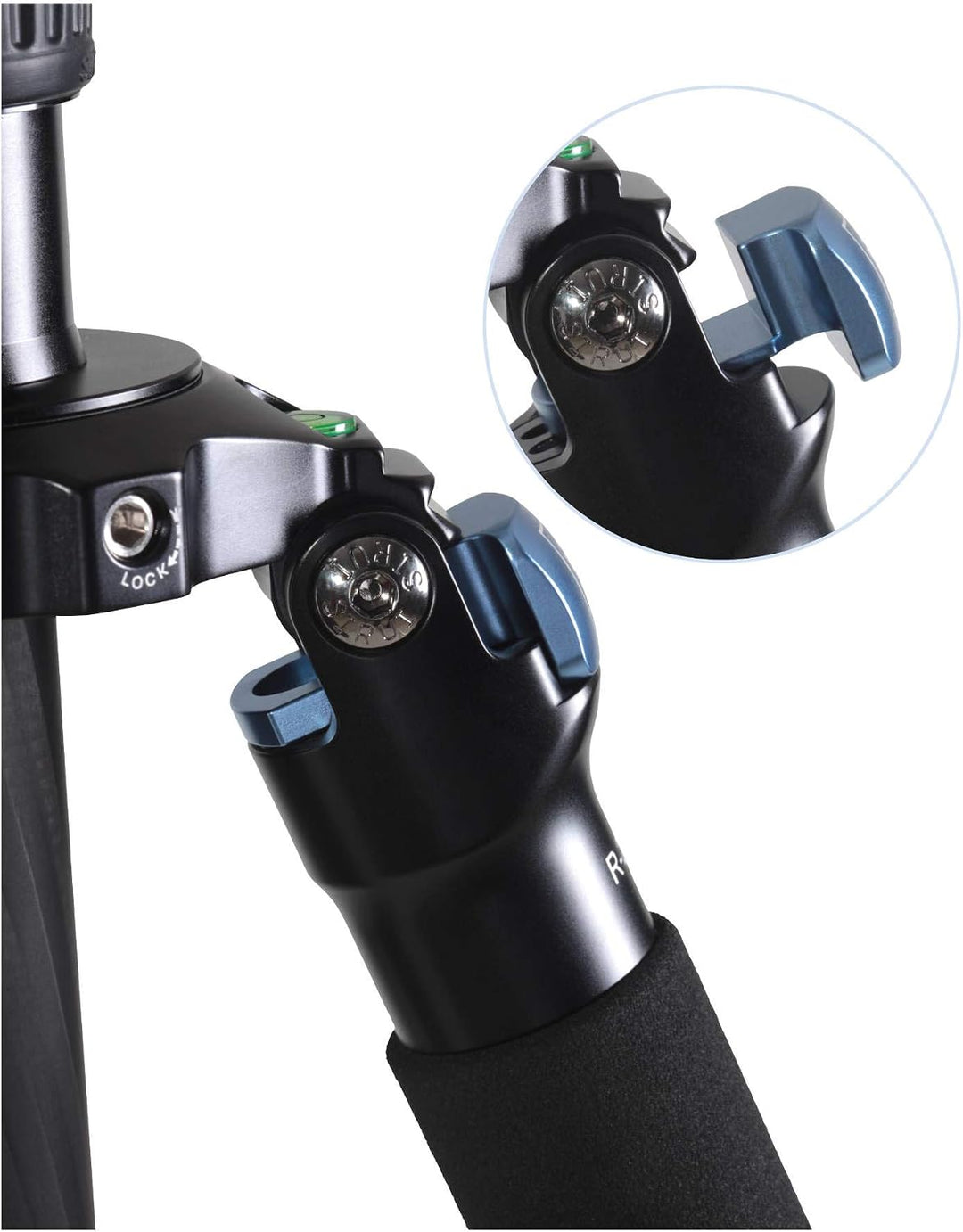 Sirui R-2214X Dreibeinstativ mit Mittelsäule und 75 mm Adapterhalbschale, 10x Carbon, Schwarz, R-221