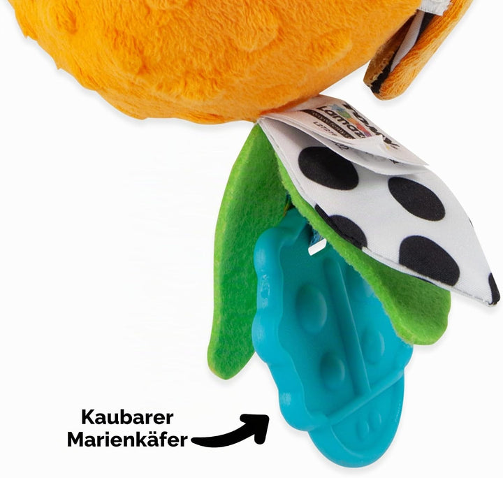 LAMAZE Tomy L27384 Olive The Orange, Clip on Pram and Pushchair Newborn, Sensory Babies with Colours
