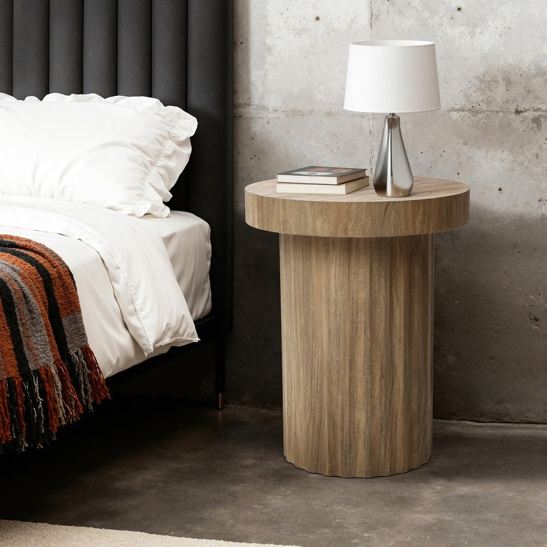 Hometopia Beistelltisch Rund Holz Ø40 cm, Kleiner Sofatisch Stabil, Moderner Couchtisch im Skandinav