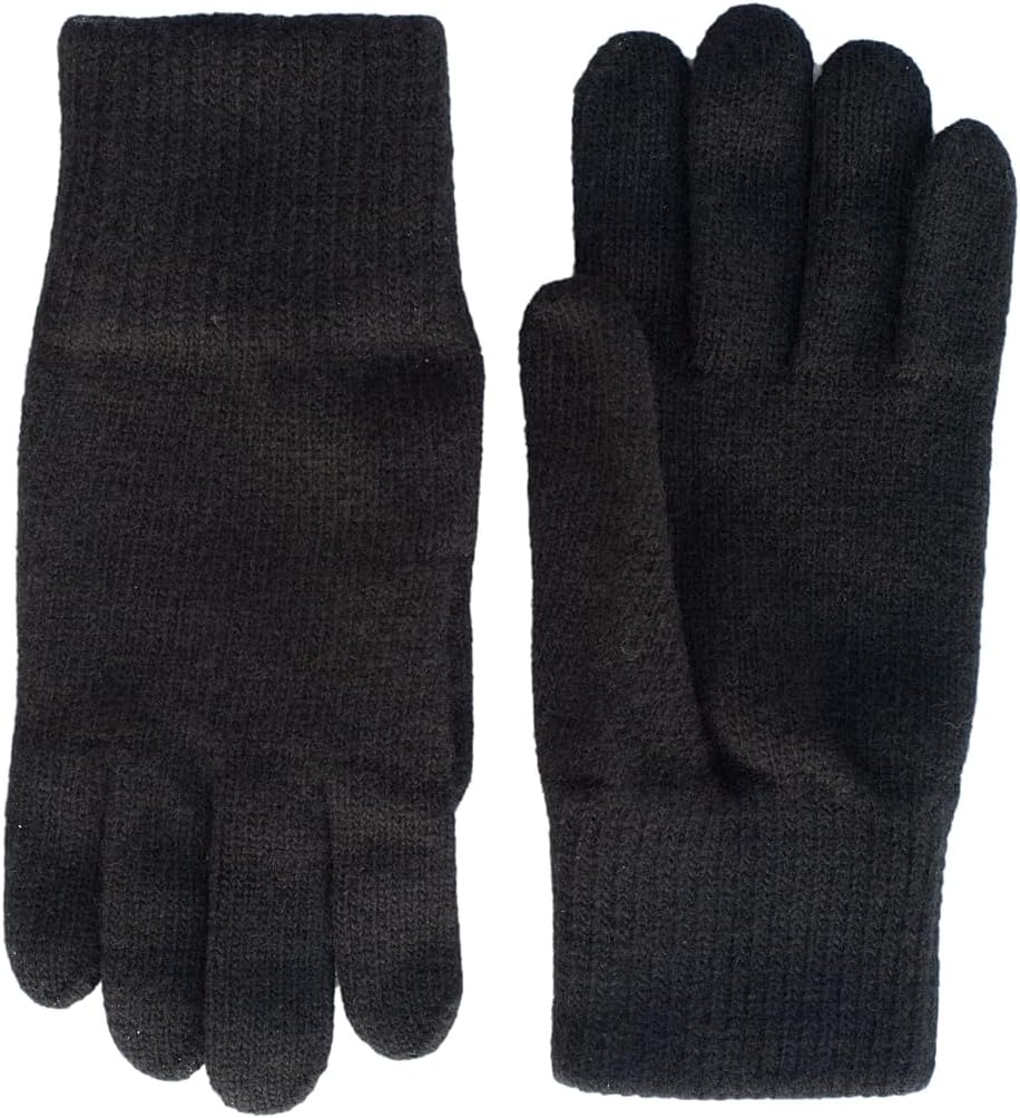 FosterNatur, Merino Damen Wollhandschuhe/Fingerhandschuhe, 100% Wolle Merino extrafein 7.5 Schwarz,