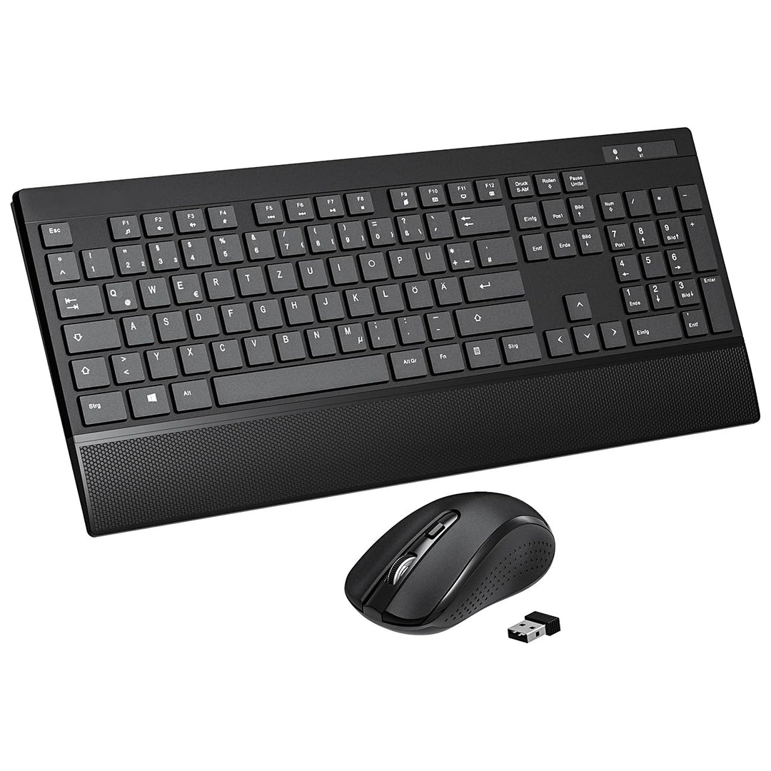 Kabelloses Tastatur-Maus-Set Combo 2,4 GHz Tastatur und kabellose Maus Für PC, Laptop, Ergonomische