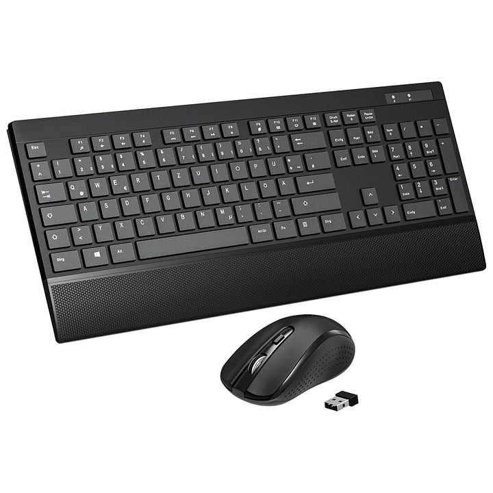 Kabelloses Tastatur-Maus-Set Combo 2,4 GHz Tastatur und kabellose Maus Für PC, Laptop, Ergonomische