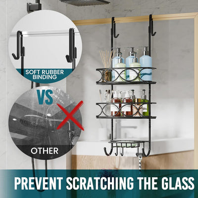 TAILI Saugnapf Hängende Duschablage Zum Hängen mit Rasierständer & Seifenhalter, Shower Shelf Mit 4