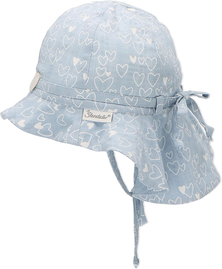 Sterntaler Mädchen Hut Sonnenhut Herzis 43 hellblau, 43 hellblau