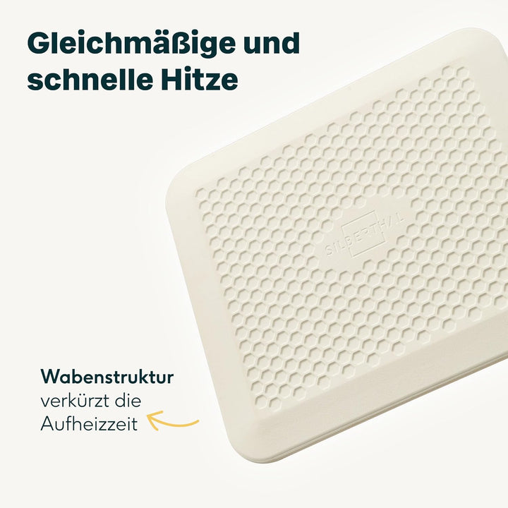 SILBERTHAL Pizza Set 3tlg mit Pizzastein, Pizzaschieber &amp; Pizzaschneider | Zubehör Set aus Edelstahl