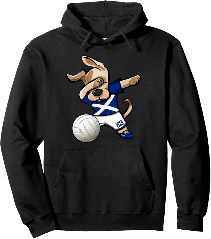 Tupfender Hund Schottland Volleyball - Schottische Flagge Pullover Hoodie