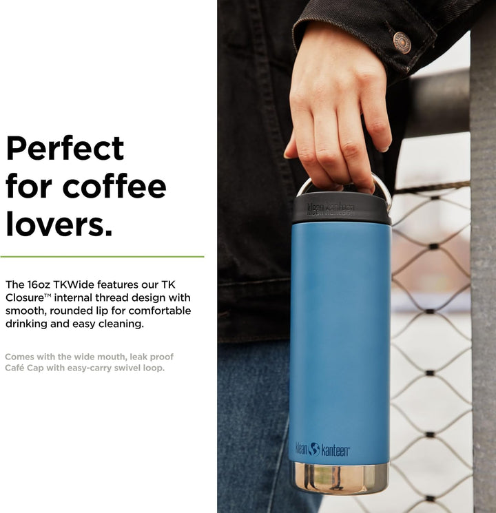 Klean Kanteen Herren tkwide Vi Trinkflasche Einheitsgrösse Real Teal, Einheitsgrösse Real Teal