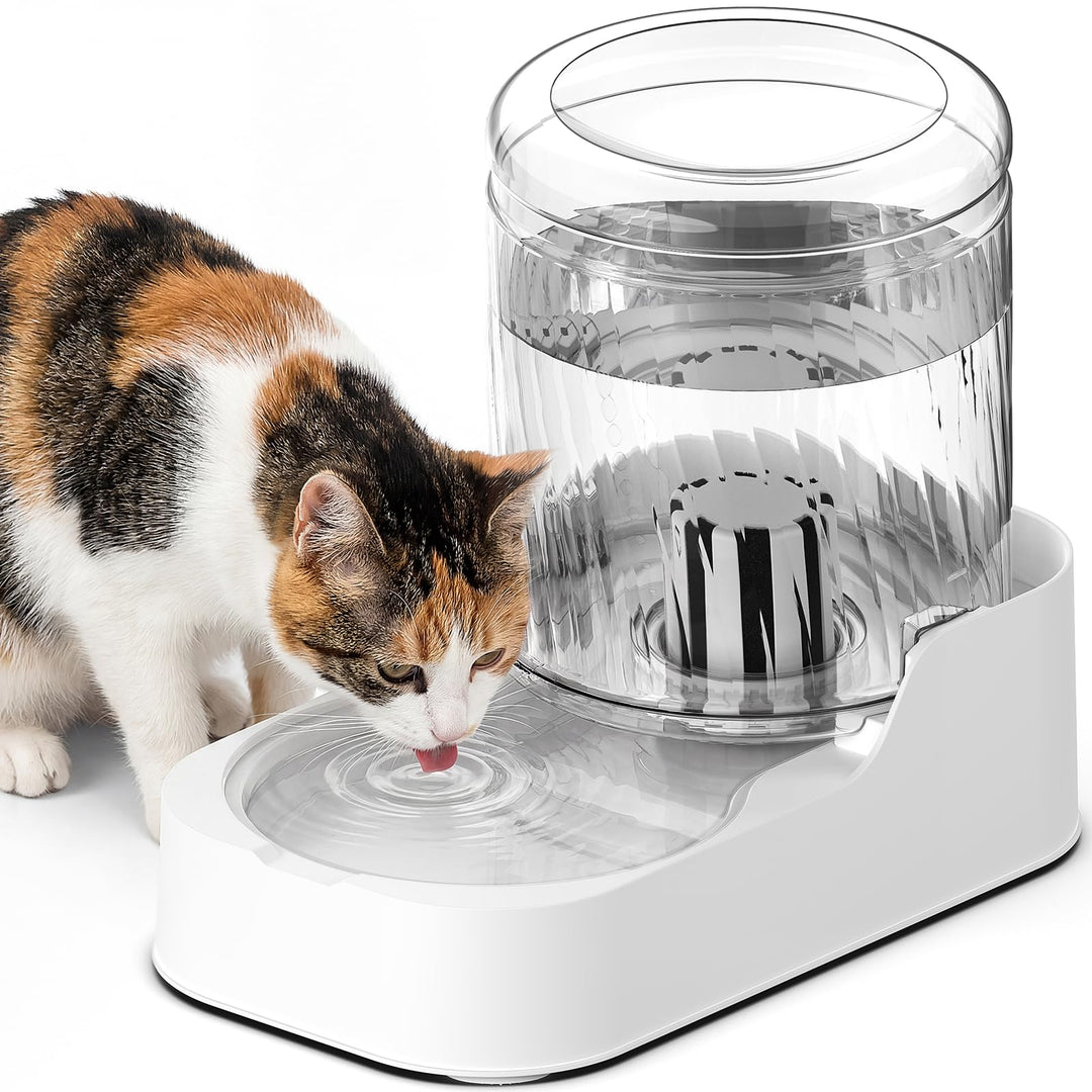 JUNSPOW Automatischer Katzen-Wasserspender, Hund Wassernapfspender Einstellbare Wasserspender, Auto