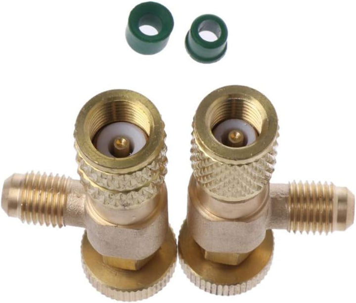 2 Stück Kältefüller Sicherheitsventil Schnellkupplung Klimaanlage R410A R22 Adapter