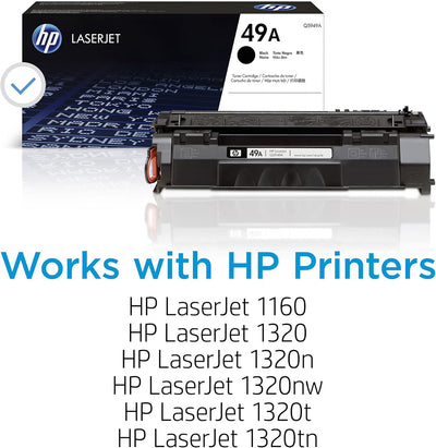 HP 49A (Q5949A) Schwarz Original Toner für HP Laserjet 1160, 1320tn, 3390, 3392, Schwarz