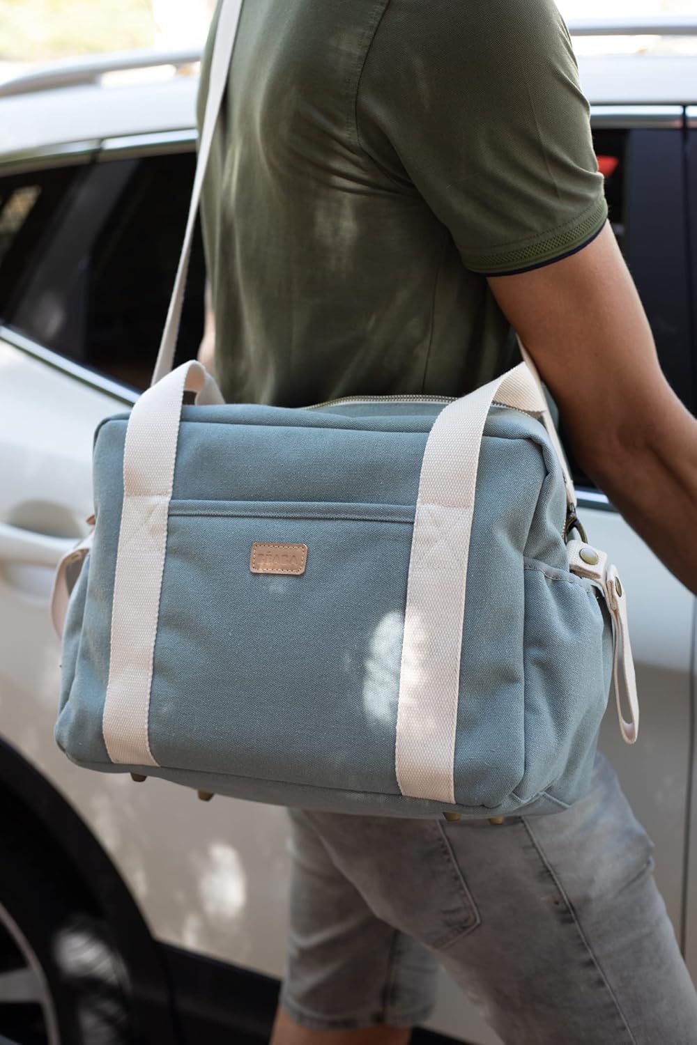 BÉABA, Wickeltasche für Babys, Mehrere Fächer, 10 Taschen, Reissverschluss Trolley-Koffer, Schulterg