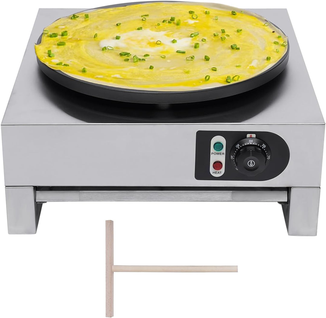 Crêpes Maker mit antihaftbeschichteter Platte: 3000W Elektrogrill für Crepes, Pancakes, Galettes, Bu