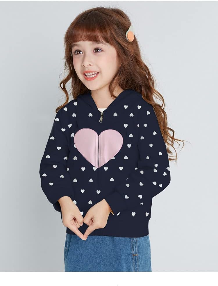 EULLA Kinder Mädchen Zip Up Hoodie Sweatjacke Kapuzenjacke Kapuzenpullover Langarm Baumwolle Einhorn