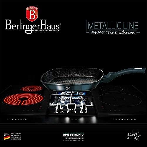 BerlingerHaus Granit Grillpfanne Bratpfanne 28cm BERLINGER Haus Metallic Aquamarine BH-1873
