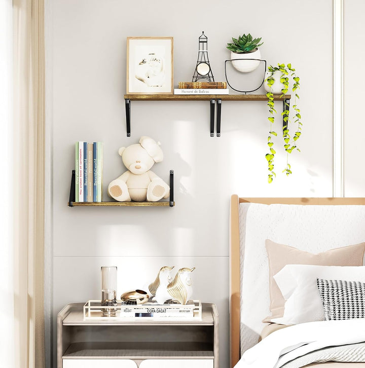 Love-KANKEI Schweberegal Breit 3er Set Regal Wandmontage Wandregale für Wohnzimmer Schlafzimmer Küch