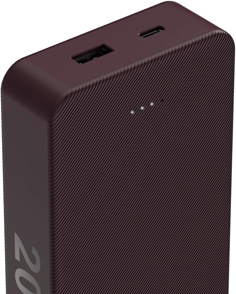 Hama Power Pack 20000 mAh, externer Akku, 1x USB C + 1x USB A, LED-Anzeige Pflaume, Pflaume