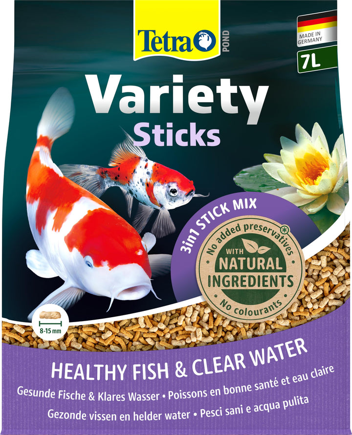 Tetra Pond Variety Sticks - Fischfutter-Mix für Teichfische aus drei verschiedenen Sticks, für die G