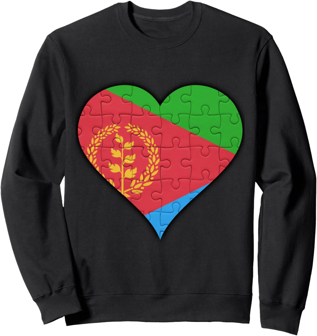 Eritrea Eritreische Flagge Herz Sweatshirt