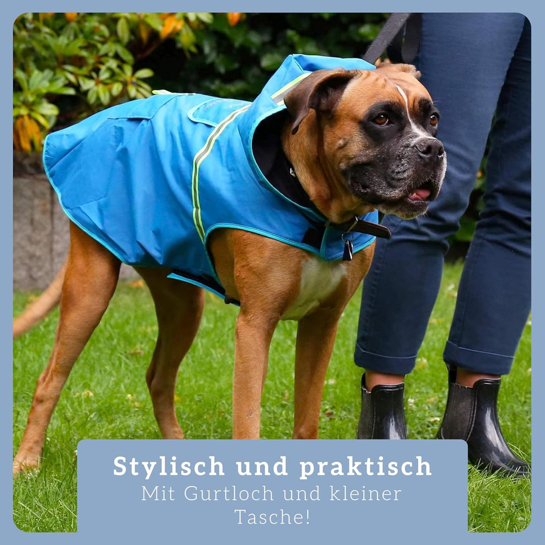 Bella & Balu Hunderegenmantel - Wasserdichter Hundemantel mit Kapuze und Reflektoren für trockene, s