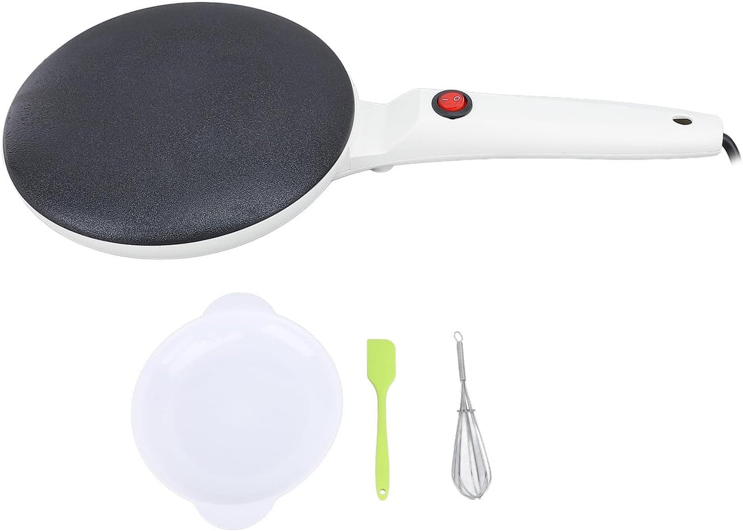 Elektrischer Antihaft Crêpe-Maker 8-Zoll mit Temperaturregelung, Langem Griff für Pfannkuchen Omelet