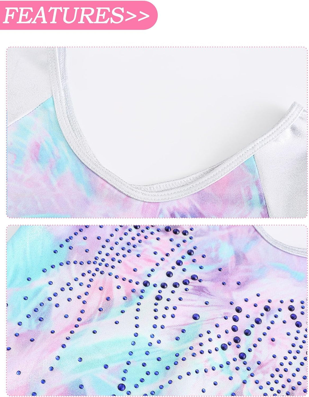 SEAUR Mädchen Turnanzug Turnshorts Haarband Set Kinder Turnen Trikot Shorts Gymnastik Ärmellos/Langa