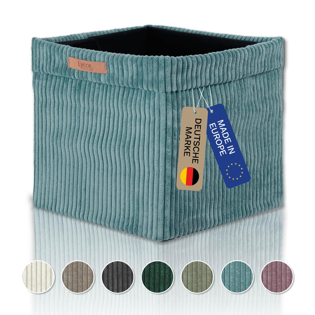 Kallax Box aus trendigem Cordstoff | Aufbewahrungskorb für Kallax Regal | Faltbox 33 x 33 x H31 cm m