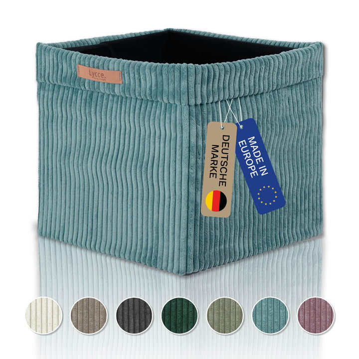 Kallax Box aus trendigem Cordstoff | Aufbewahrungskorb für Kallax Regal | Faltbox 33 x 33 x H31 cm m