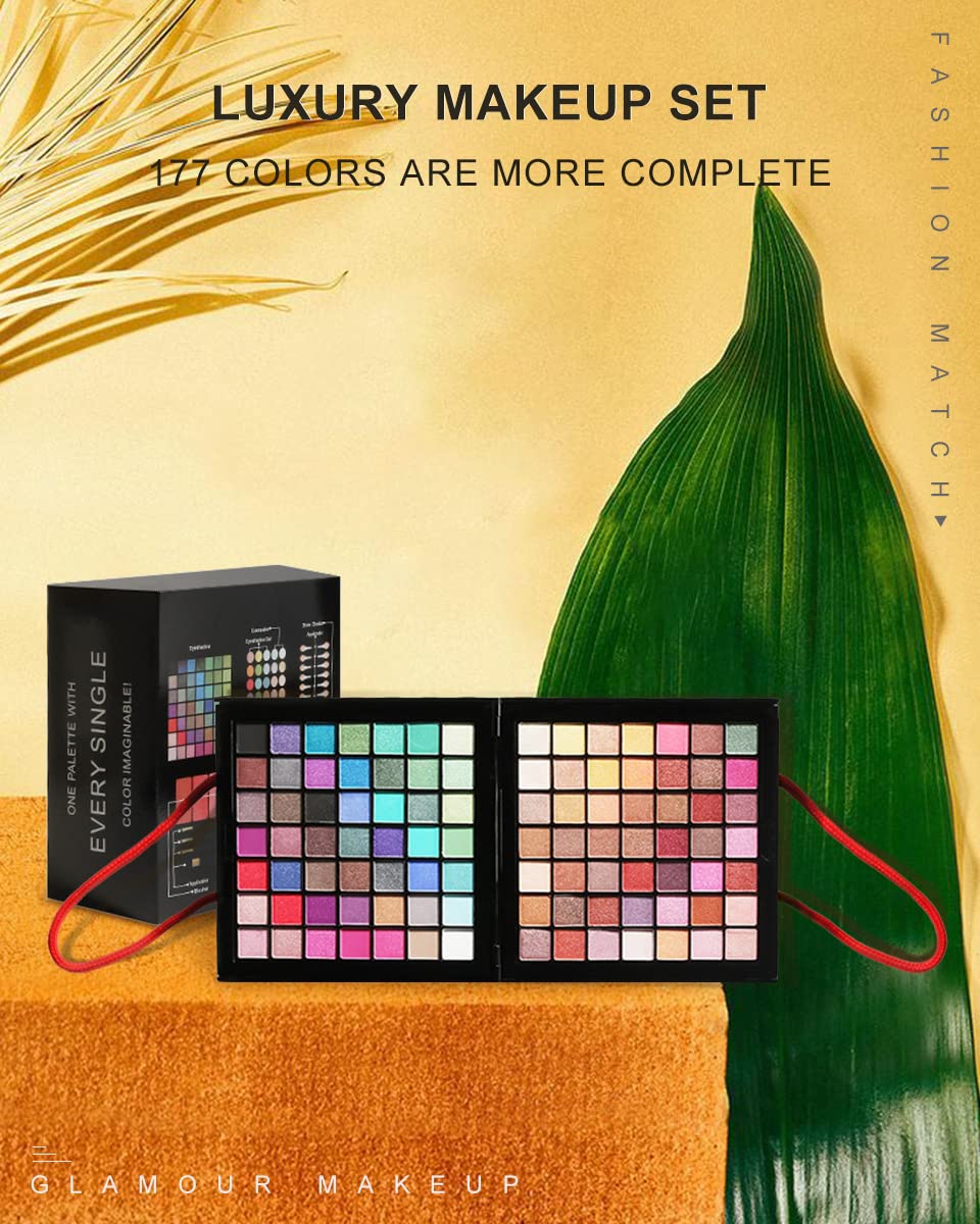 Lidschatten Palette 177 farben Schminkkoffer mit Schminke - Bunte Lidschatten Palette Schminkset Fra