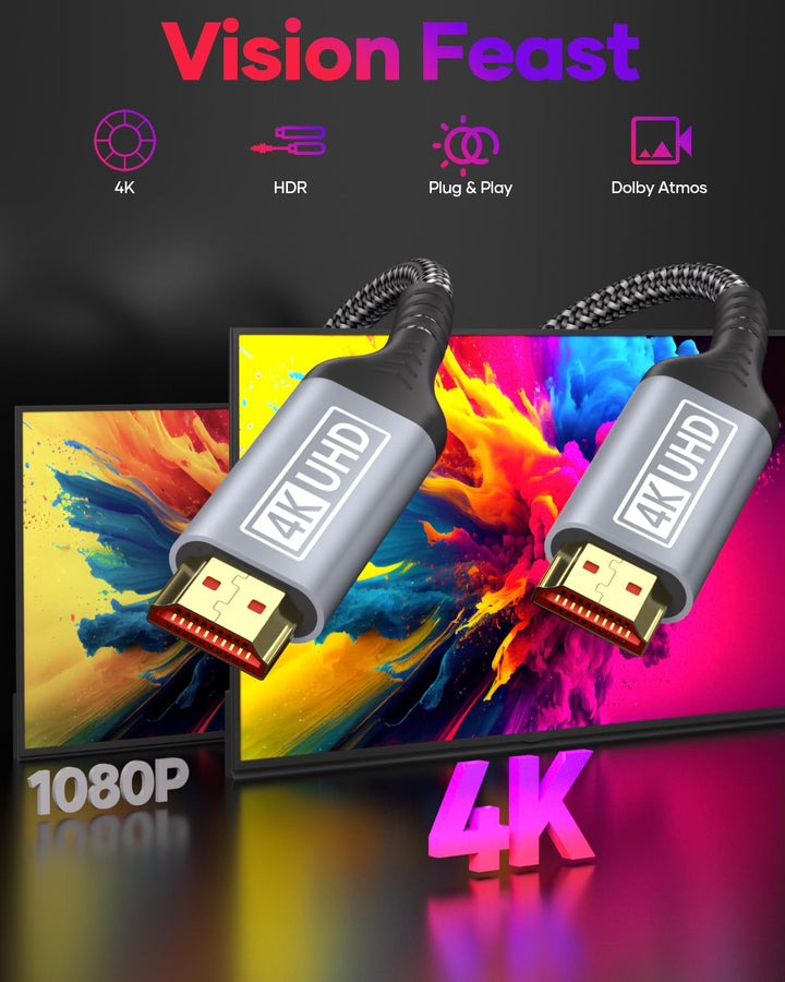 4K HDMI Kabel 10M, Ultra HDMI 2.0 Kabel High Speed 18Gbps Unterstützung HDR, HDCP2.2, Ethernet, 3D,