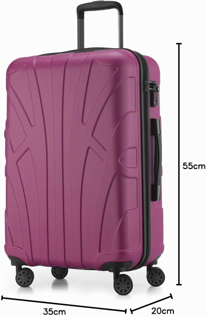 suitline Handgepäck Hartschalen-Koffer Koffer Trolley Rollkoffer Reisekoffer, TSA, 55 cm, ca. 34 Lit