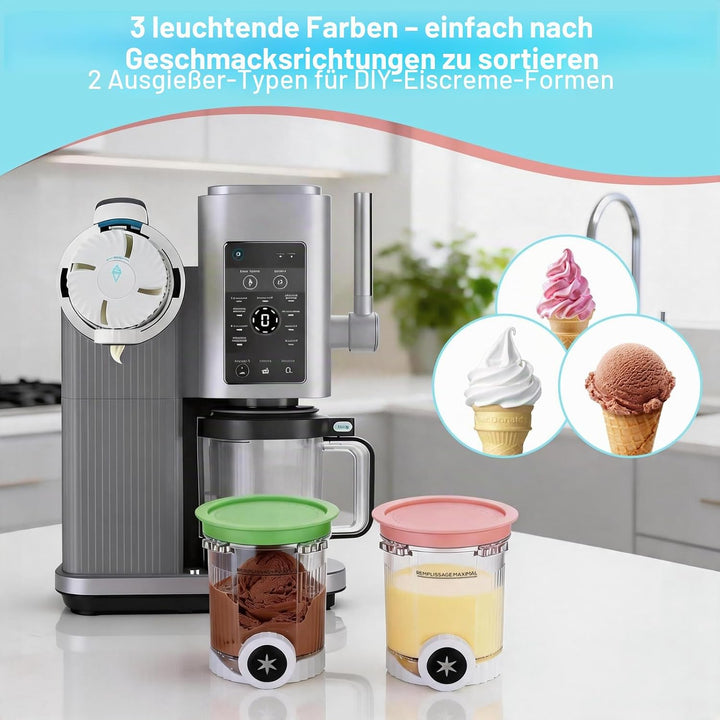 2 Stück Behälter für Ninja Creami Swirl 480 ml, Ninja Eismaschine Zubehör | Ersatzbecher für Ninja S