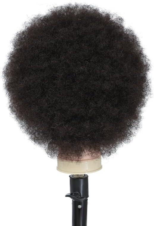 Training Head African American with 100% Human Hair Mannequin Head Cosmetology Afro Hair Manikin Hea