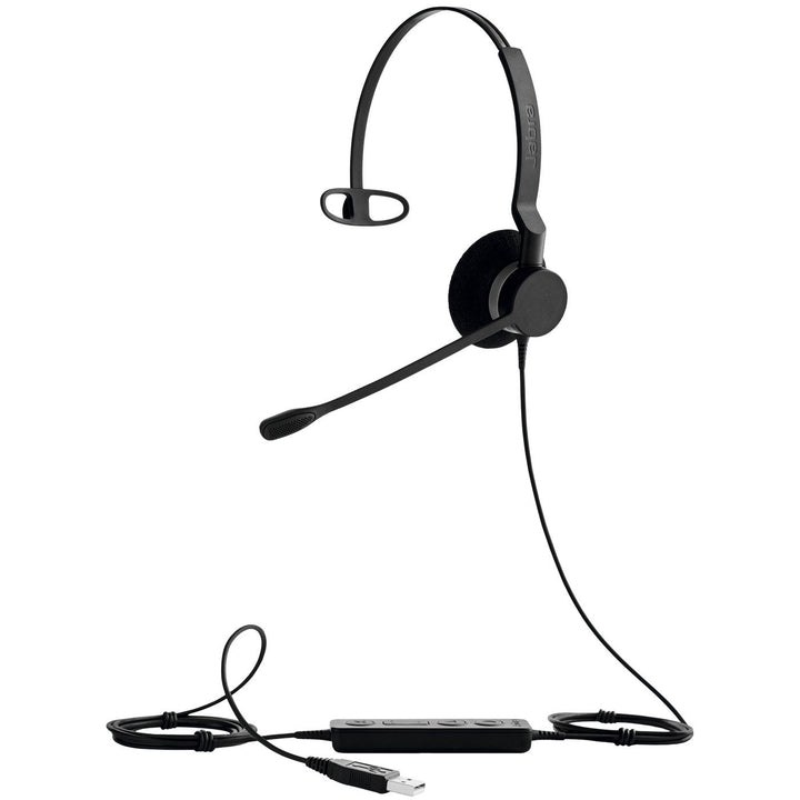 Jabra Biz 2300 USB-A UC On-Ear Mono Headset - Unified Communications zertifizierter Noise Cancelling