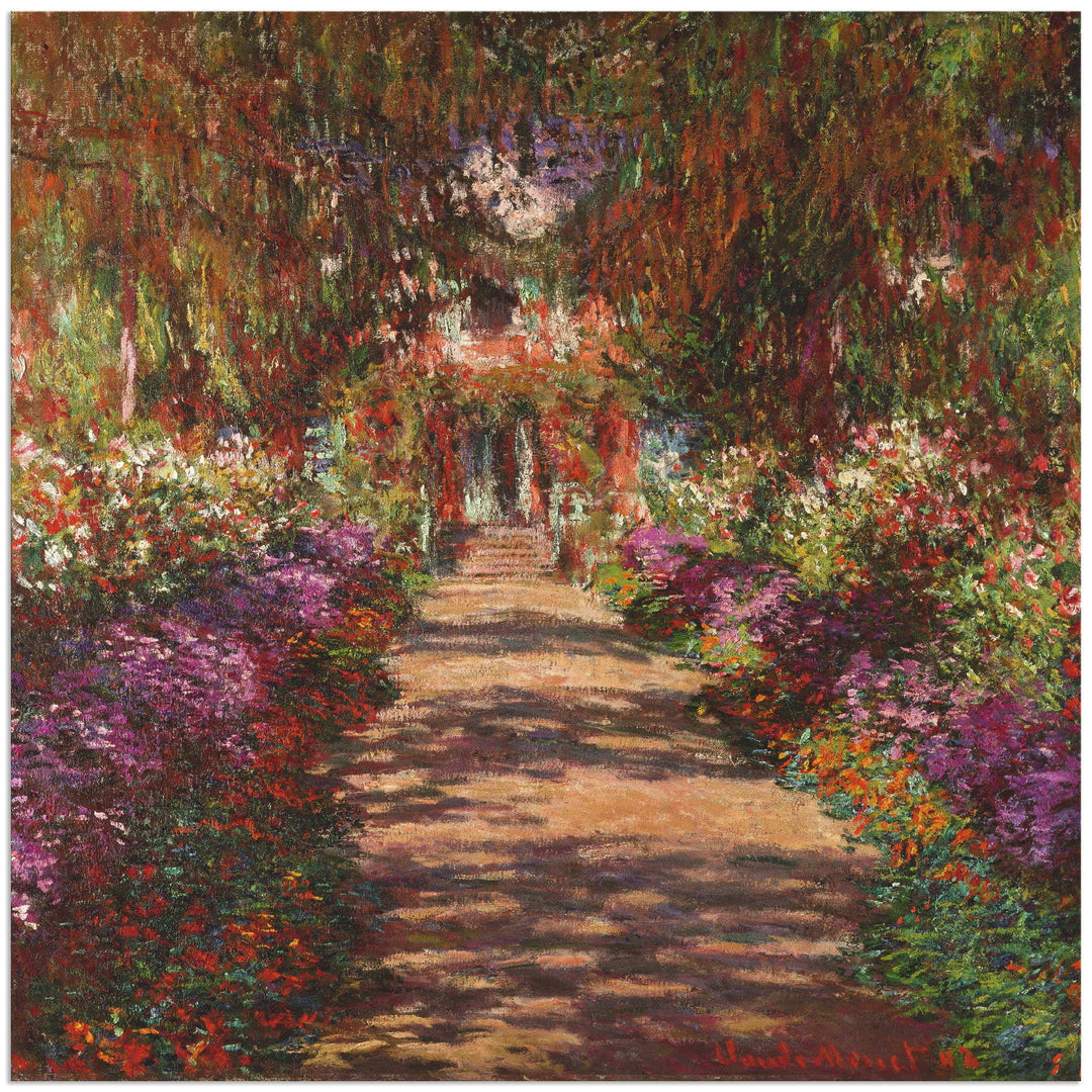 ARTland Wandbild Alu Verbundplatte für Innen & Outdoor Bild 40x40 cm Pflanzen Bäume Blumen Weg in Mo