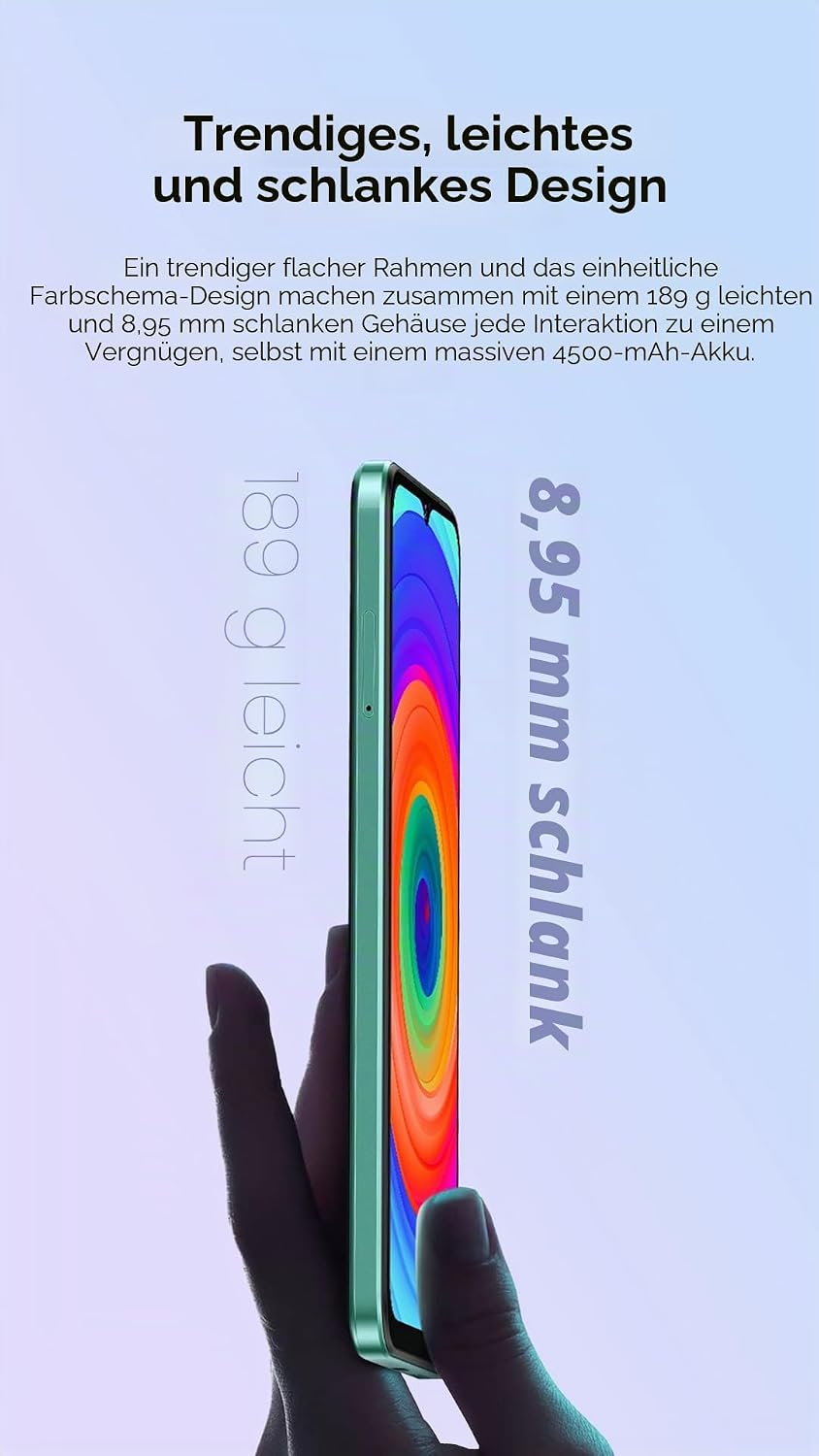 Ulefone Android 12 4G Smartphone ohne Vertrag Note 14(64GB), 3-Karten-Steckplatz, Quad Core 4GB+64GB