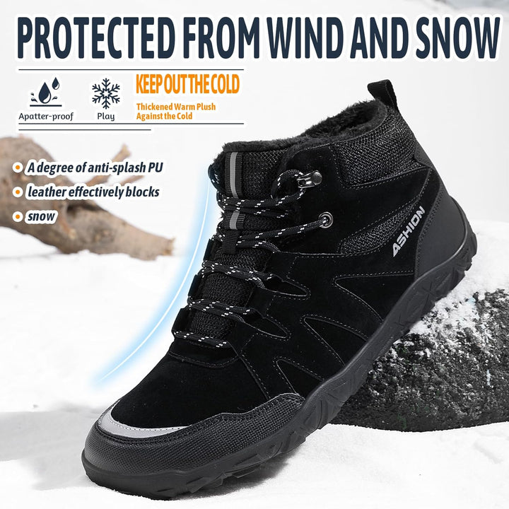 Littleplum Herren Winterschuhe Trekking Outdoor Boots Wanderstiefel Warm Gefüttert Schneestiefel Win