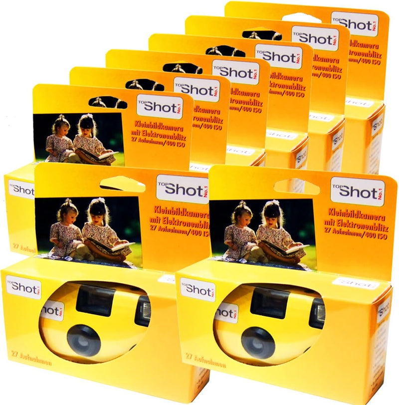 TopShot 400 Einwegkamera mit eingebautem Blitz (Paket mit 8 Kamera, 27 Bilder)