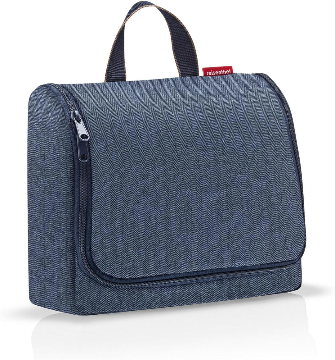 Toiletbag XL Ferringbone Dunkelblau, Dunkelblau, ESTÁNDAR, Casual Herringbone Dark Blue, Herringbone