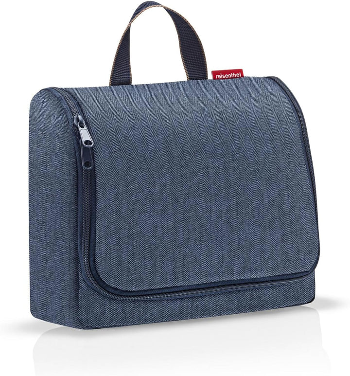 Toiletbag XL Ferringbone Dunkelblau, Dunkelblau, ESTÁNDAR, Casual Herringbone Dark Blue, Herringbone
