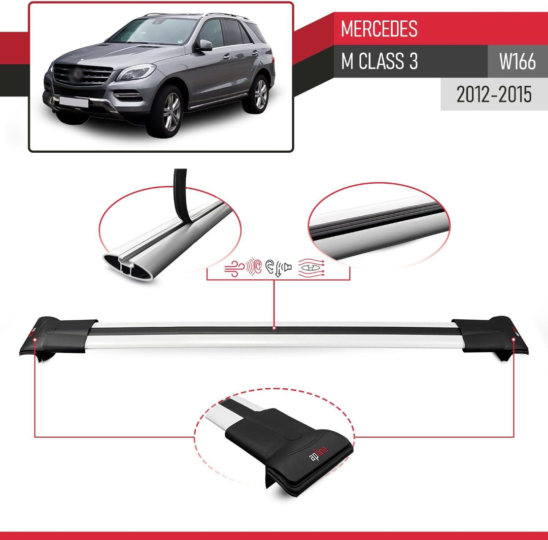 RE&amp;AR Tuning Für Mercedes ML W164 2005-2011 Dachträger Aluminium Grau 2 TLG