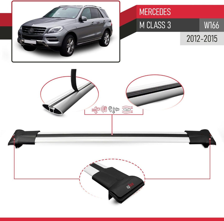 RE&amp;AR Tuning Für Mercedes ML W164 2005-2011 Dachträger Aluminium Grau 2 TLG