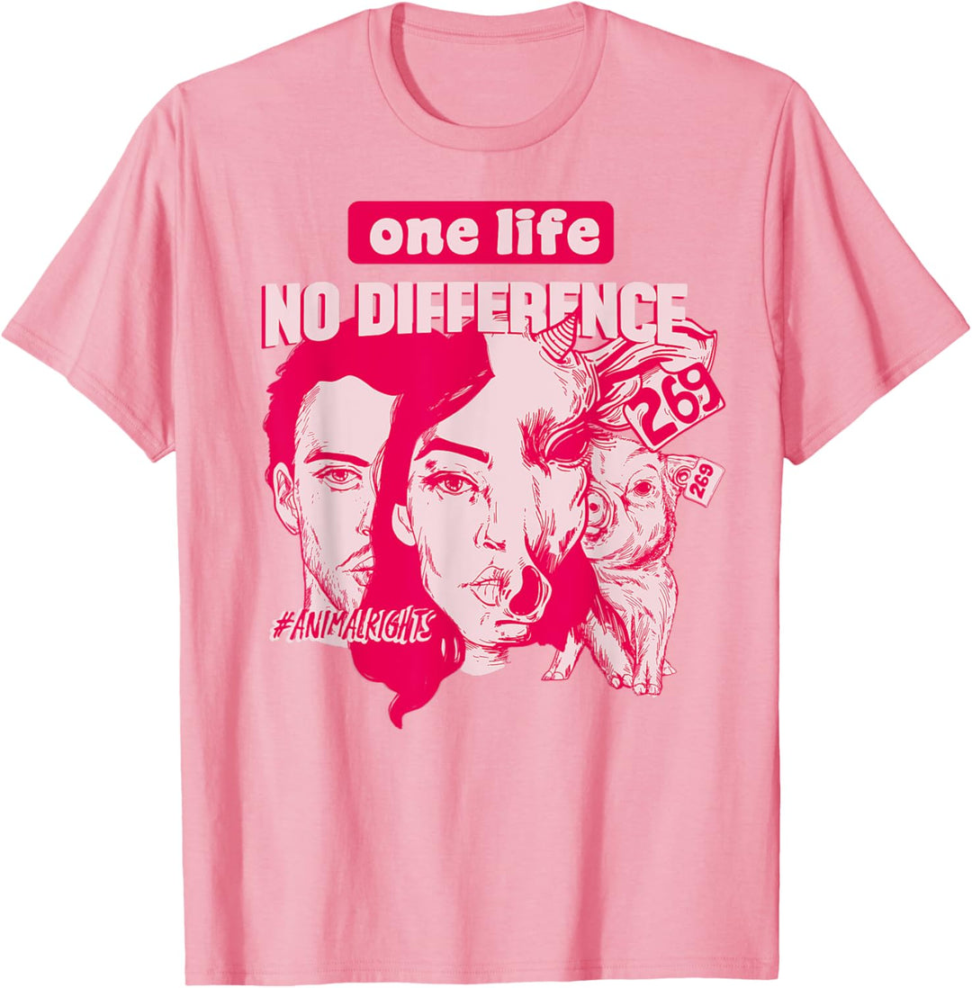 One Life Animal Rights Go Vegan Tierschutz T-Shirt