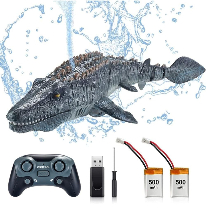 OBEST 2.4GHz Ferngesteuertes Boot RC Mosasauru für Kinder, Hai Boot-Spielzeug Pools und Seen Wassers