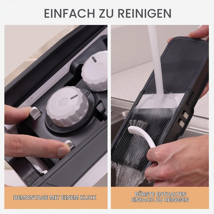 ONCE FOR ALL Gemüseschneider mit Auffangbecken, Gemüsehobel ideal als Pommesschneider &amp; Kartoffelsch