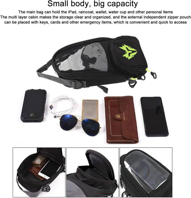 aqxreight Kraftstofftanktasche, Magnetischer Motorrad-Tankrucksack aus Oxford-Gewebe, Hochfestes 4,5
