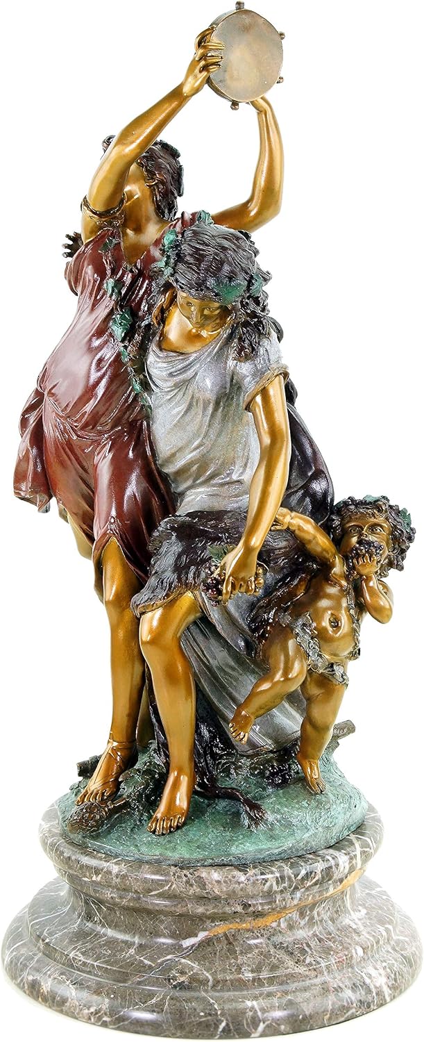 Kunst &amp; Ambiente - Bacchanale nach Clodion - Bronzestatue im Rokoko-Stil - Bacchusfest Rom - Antike