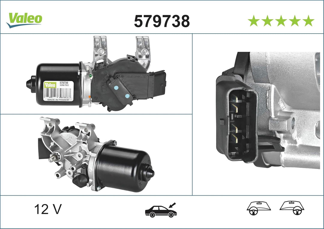 VALEO 579738 Wischermotor VALEO Wischermotor Vorn 579738 RENAULT CLIO III BR01 CR01 CLIO GRANDTOUR K