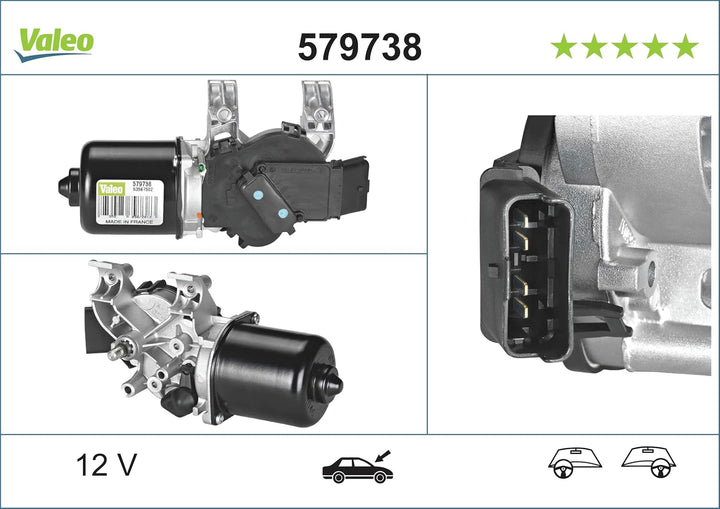 VALEO 579738 Wischermotor VALEO Wischermotor Vorn 579738 RENAULT CLIO III BR01 CR01 CLIO GRANDTOUR K