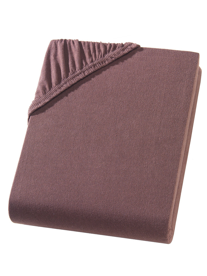 Split Topper Spannbettlaken/Spannbetttuch - Schokobraun - Jersey - 180x200-200x200 cm - 10cm Steghöh