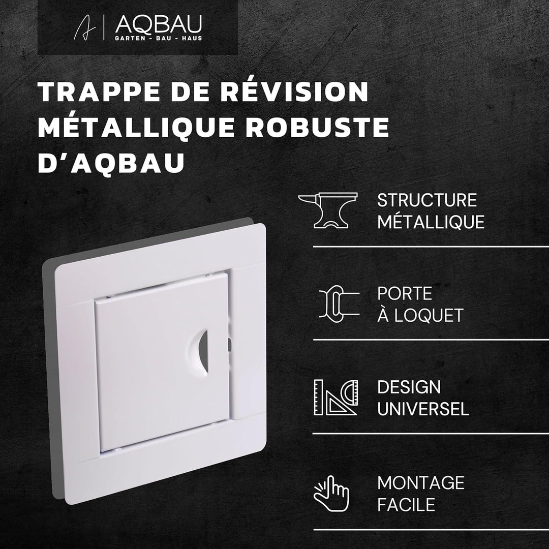 Aqbau® Revisionstür Schwarz Revisionsklappe Revision Wartungstür Metall Schnappverschluss (Einbaumas